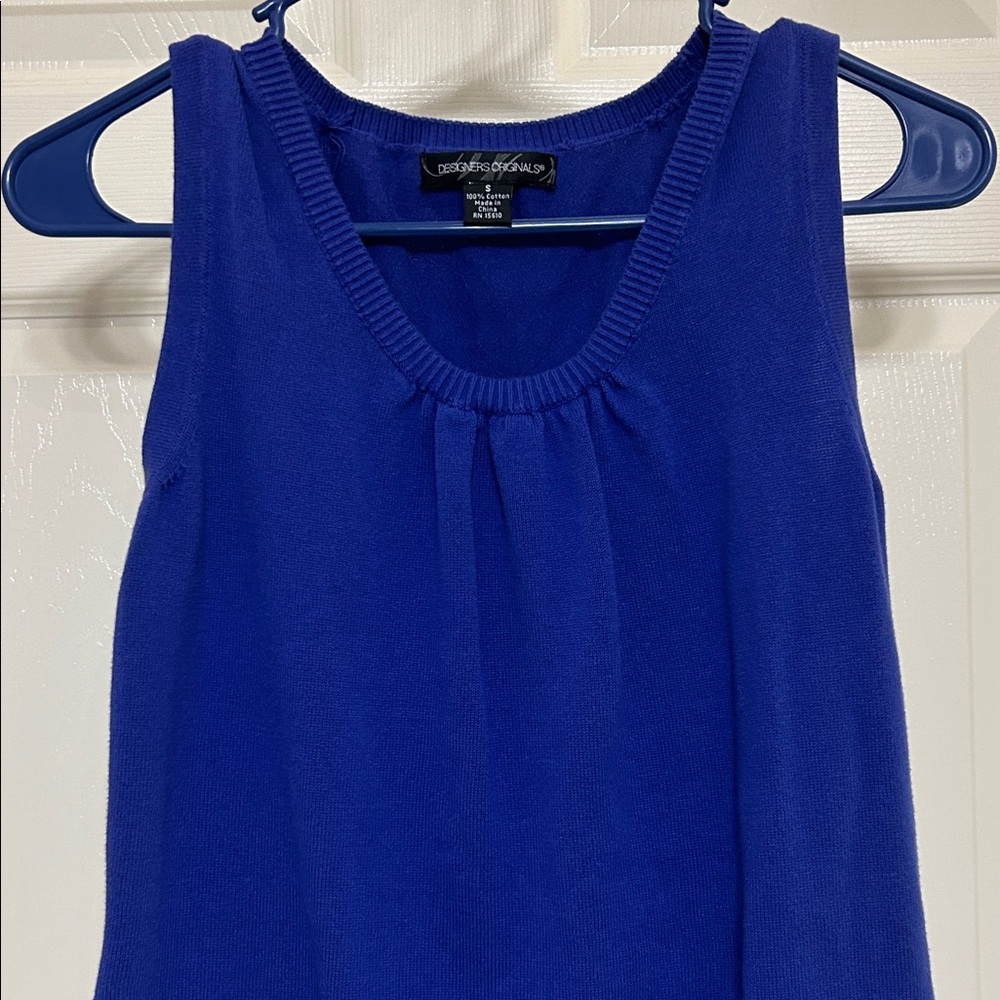 Designers Originals CottonCobalt Blue Tank Top Light Sweater Ultra Violet Small